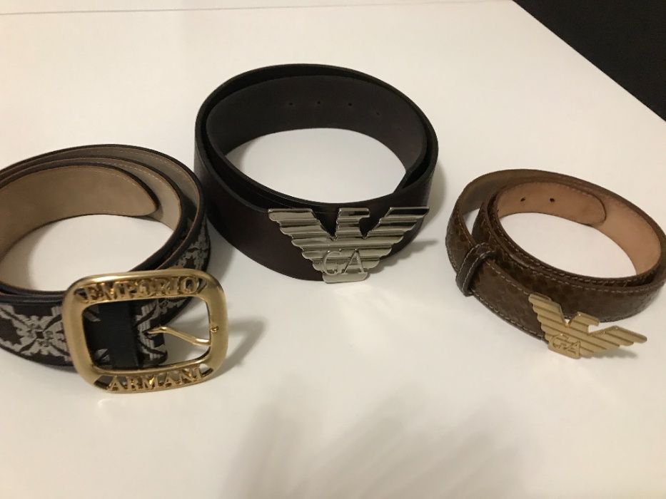 komplet skórzanych pasków Armani