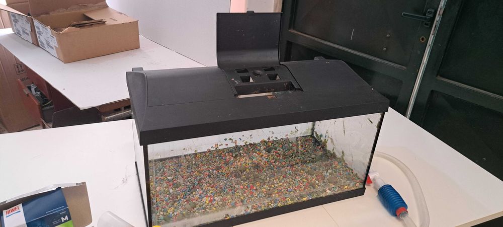 Aquário com 60cmx30cmx30cm com alguns acessórios