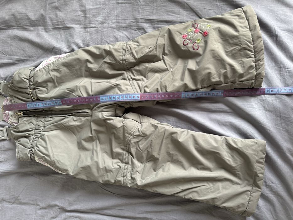 Zimowy komplet dla dziewczynki kurtka różowa i kombinezon Rozmiar 98