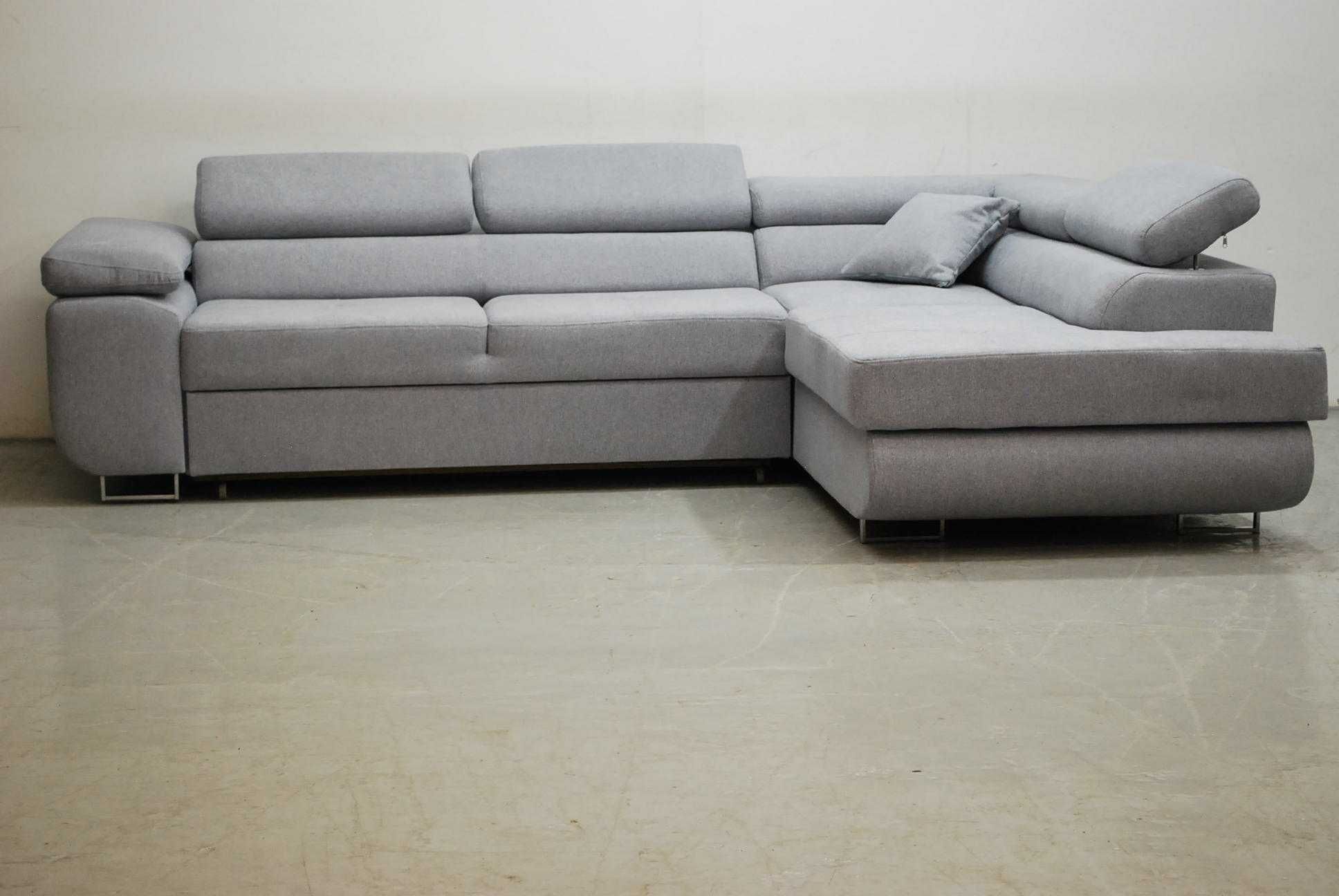 nbw DESIGN NOWOCZESNY narożnik z funkcja spania + pojemnik, sofa tkani