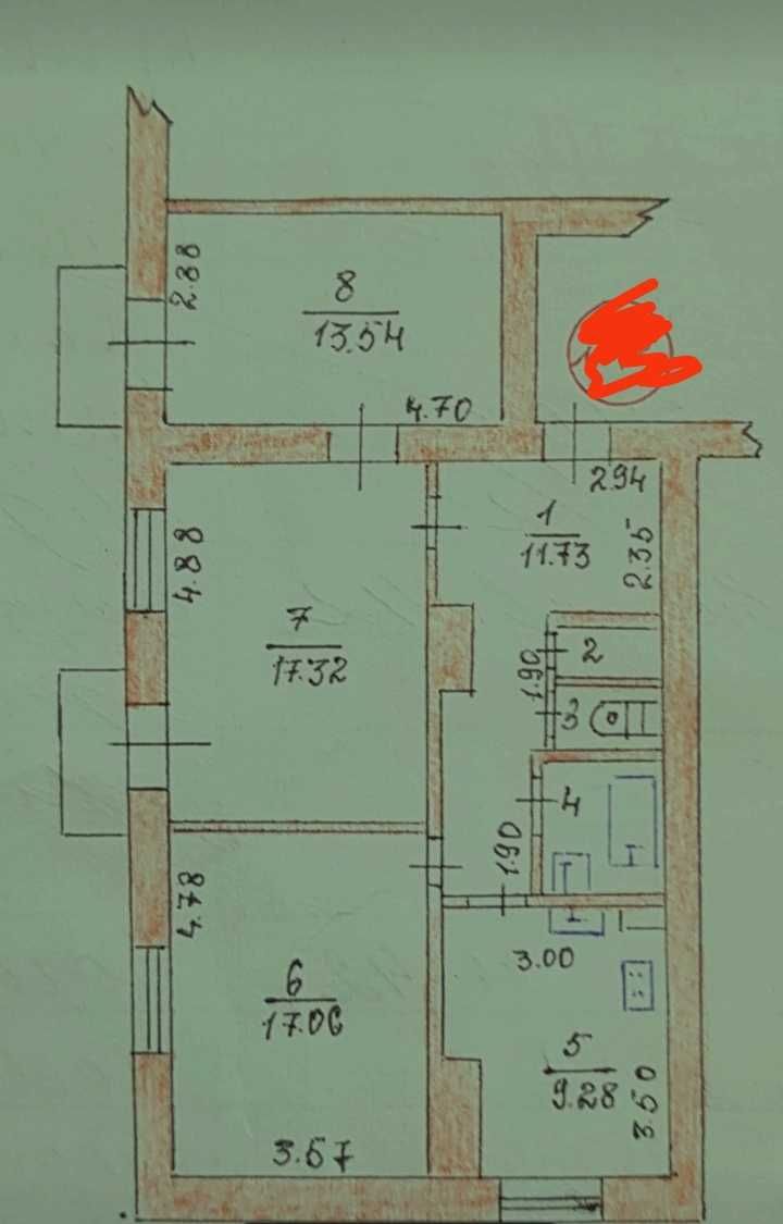 Продажа 3х комн  квартиры . с Мебелью и техникой /Центр