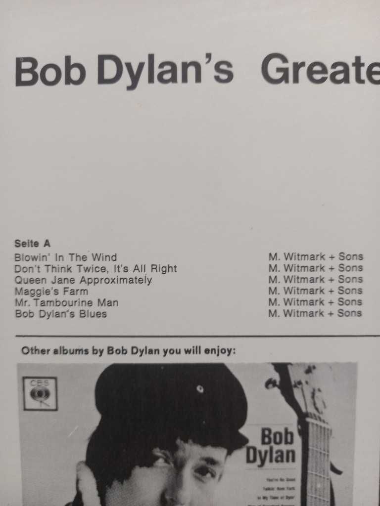 Bob Dylan. Greatest Hits, płyta winylowa