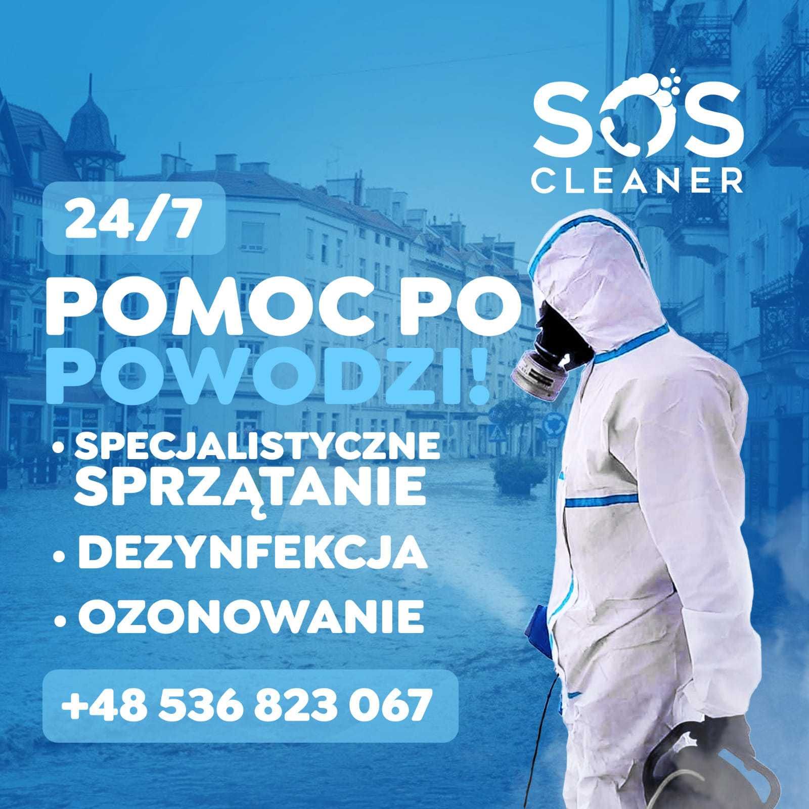 Sprzątanie po zalaniu, powodzi, szlamie, fekaliach + dezynfekcja 24/7