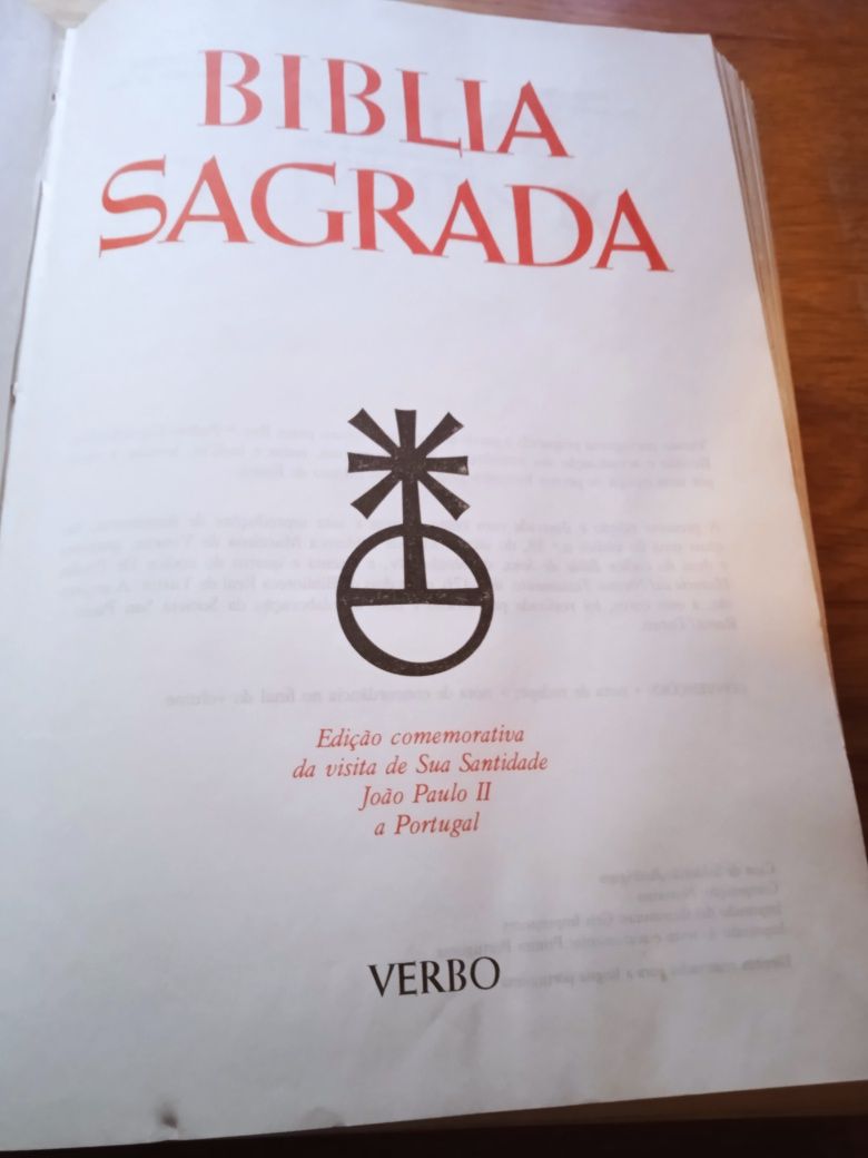 Vendo bíblia sagrada grande tem a capa a despegar mas está em bom est