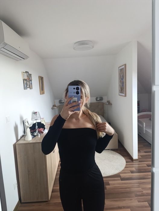 Body bluzka hiszpanka odkryte ramiona XS s kobieca viskoza