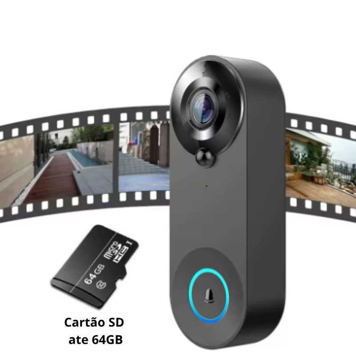 Campainha Vídeo Porteiro Intercomunicador com Câmara Wi-fi - NOVO