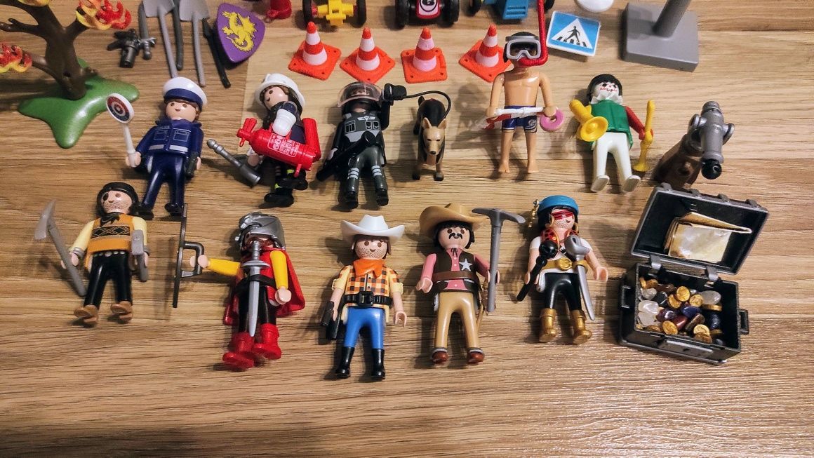 Playmobil zestaw policjant, strażak, pirat, kowboj,  rycerz , autka
