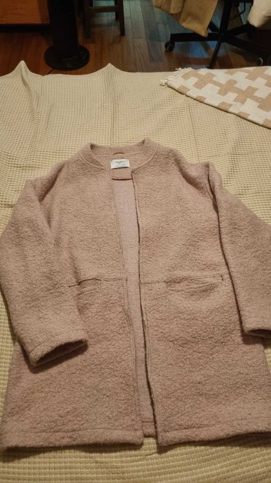 Casaco comprido rosa L Bershka