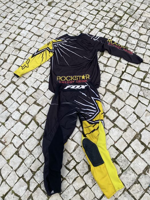 Equipamento motocross enduro off road moto fato fox 180 rockstar
