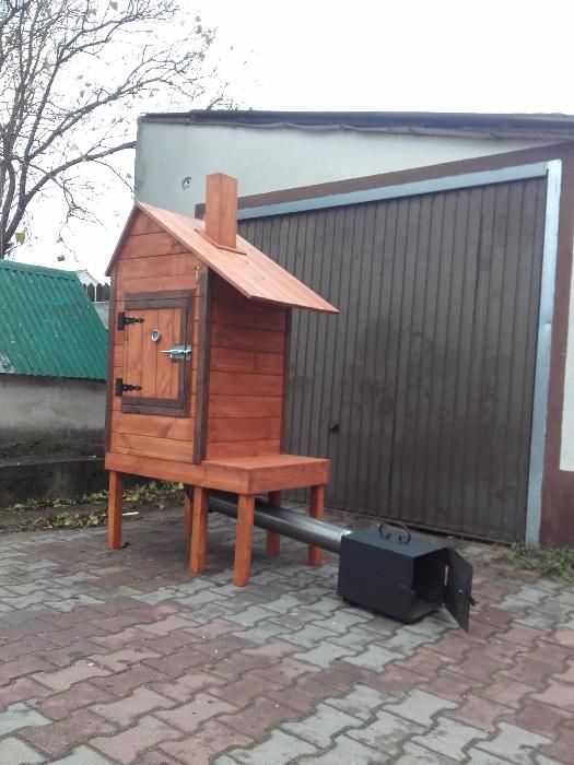 Wędzarnia Drewniana Duża Wędzarki Drewniane Komplet 60x70x130 + stolik