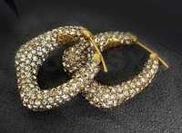Alexander McQueen kolczyki  Molten Hoop Crystal Gold Earrings