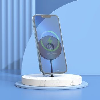 Ładowarka indukcyjna BQ18 Energy magnetyczna 3 w 1 15W biała - czarna