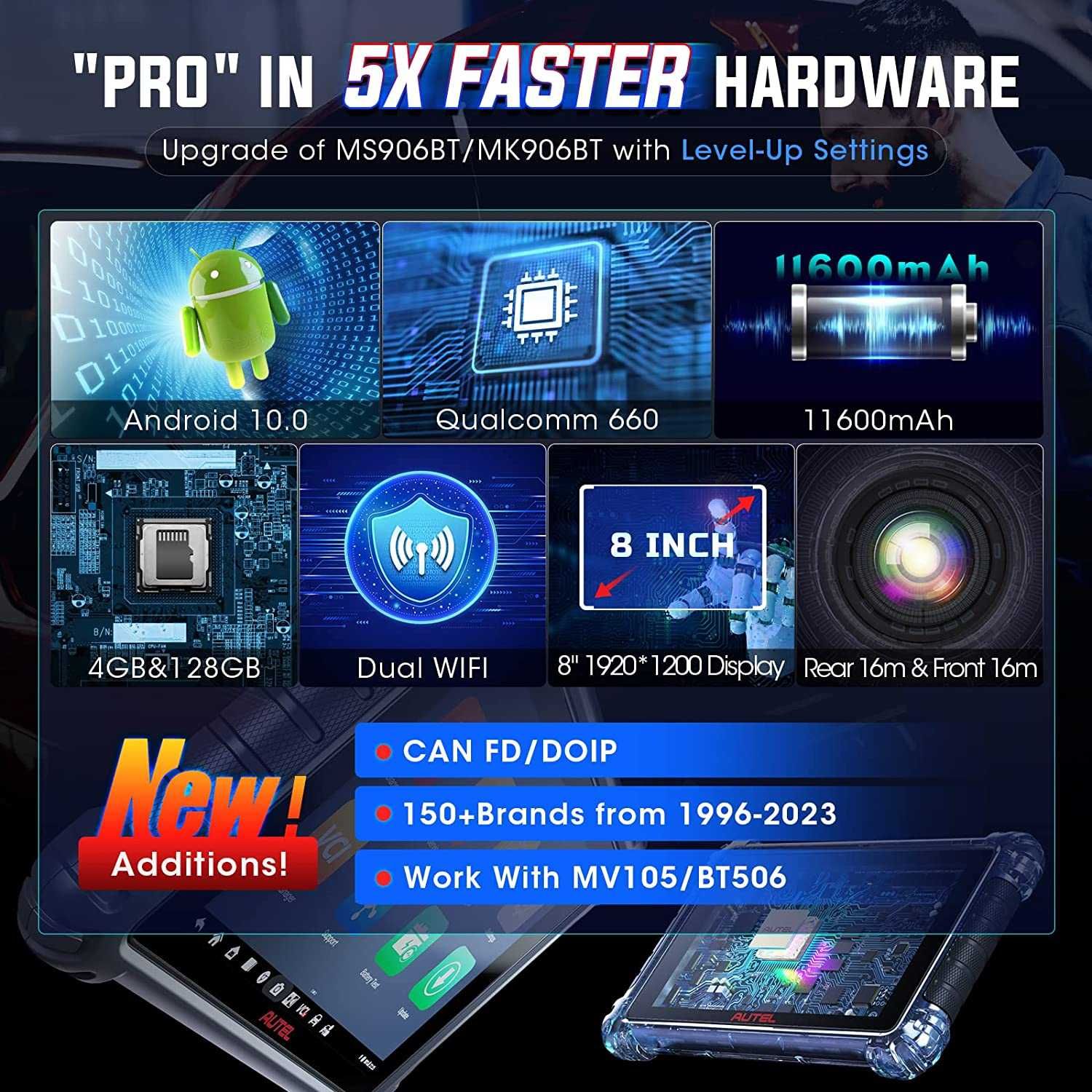 Máq. Diagnostico Auto Autel MaxiCOM MK906 PRO Nova