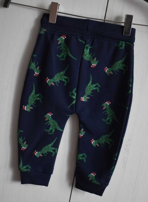 Spodnie świąteczne święta 74 80 dresy mikołajki xmas Mickey dresowe