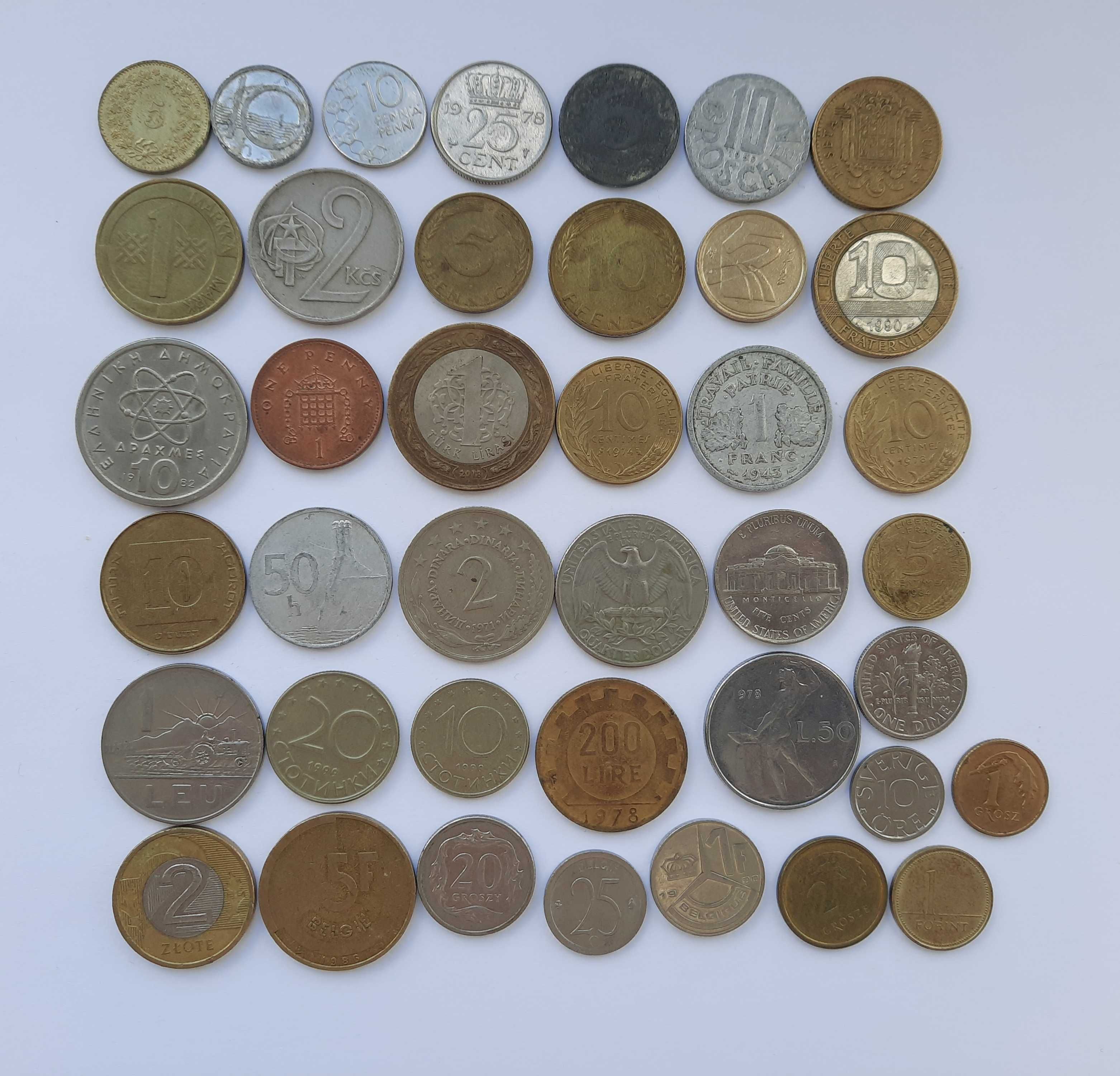 Монети світу, монеты мира 40 шт.
