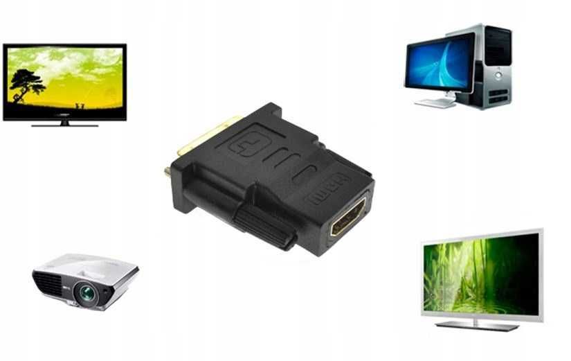 Adapter przejściówka video gniazdo HDMI na DVI wtyk * Video-Play