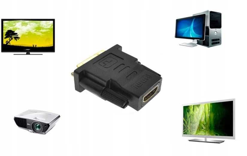 Adapter przejściówka gniazdo HDMI na DVI wtyk * Video-Play Wejherowo
