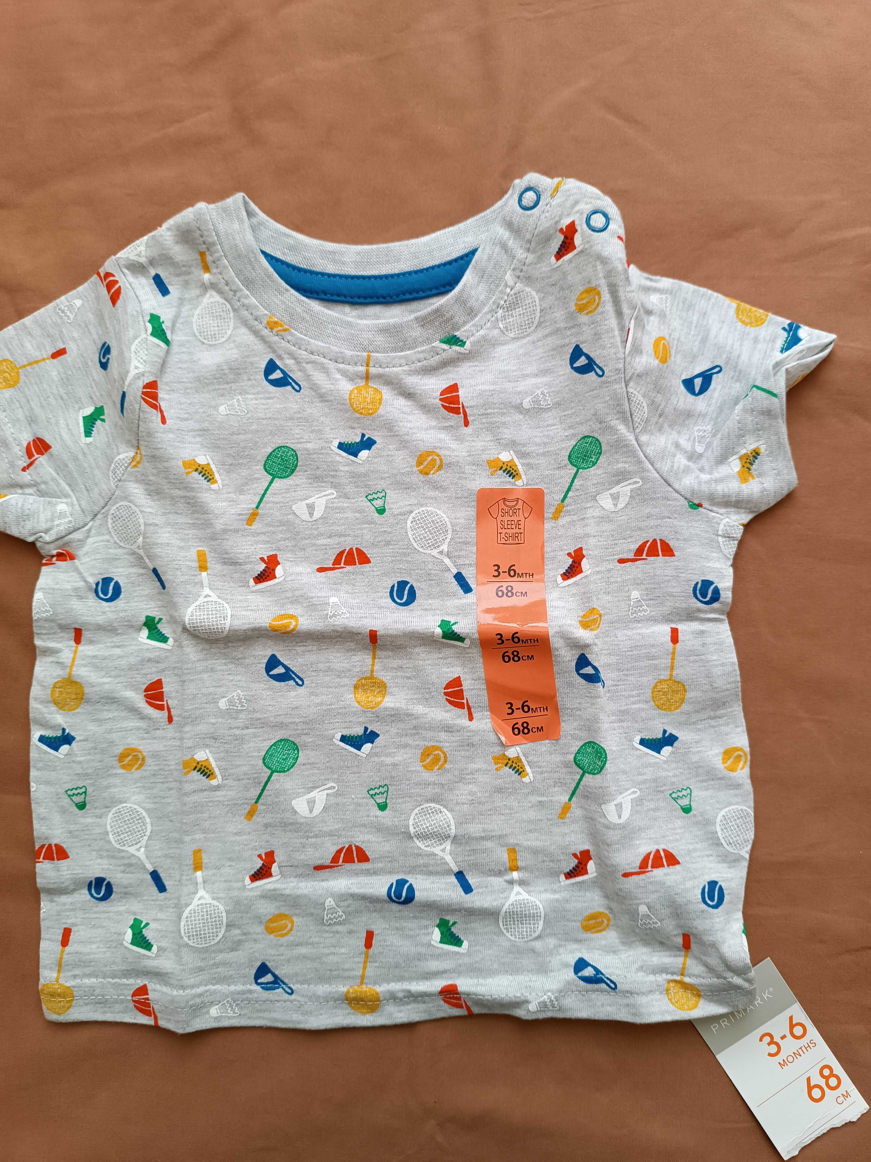 T-shirt novo 3-6m algodão