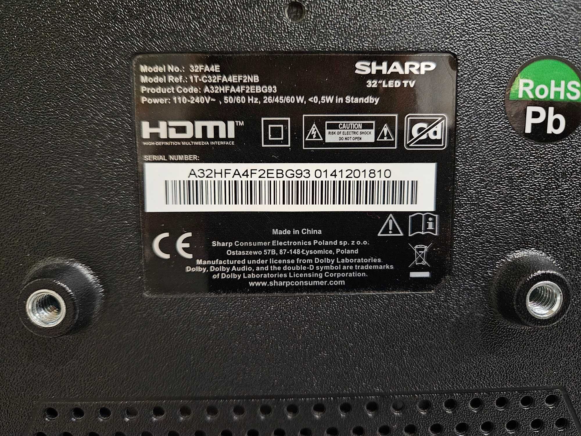 telewizor SHARP 32'' led HD Ready pilot pudełko
