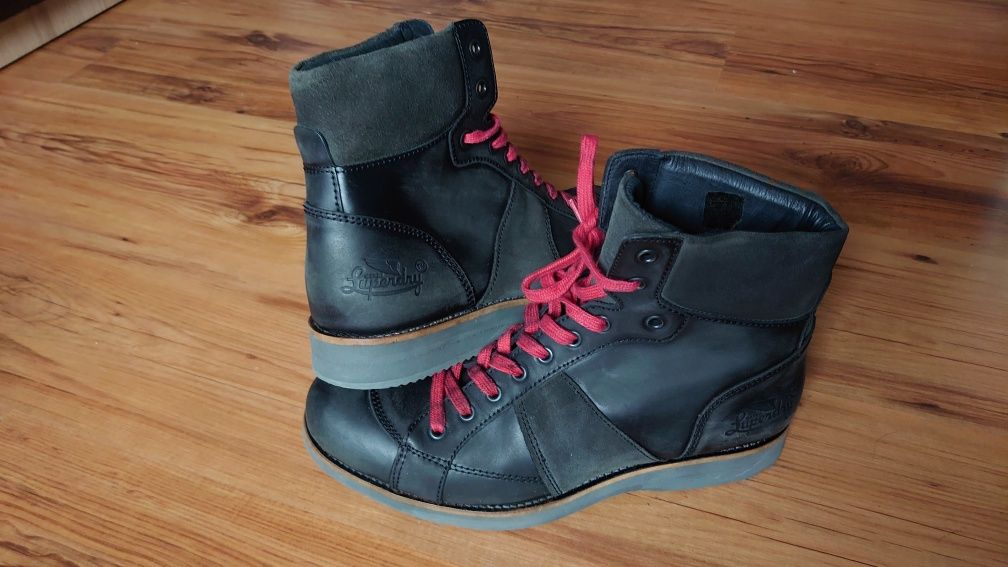 Superdry boots 43 męskie buty skórzane czarne glany wysokie za kostkę