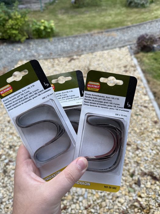 Proxxon - nowa szlifierka taśmowa + papier