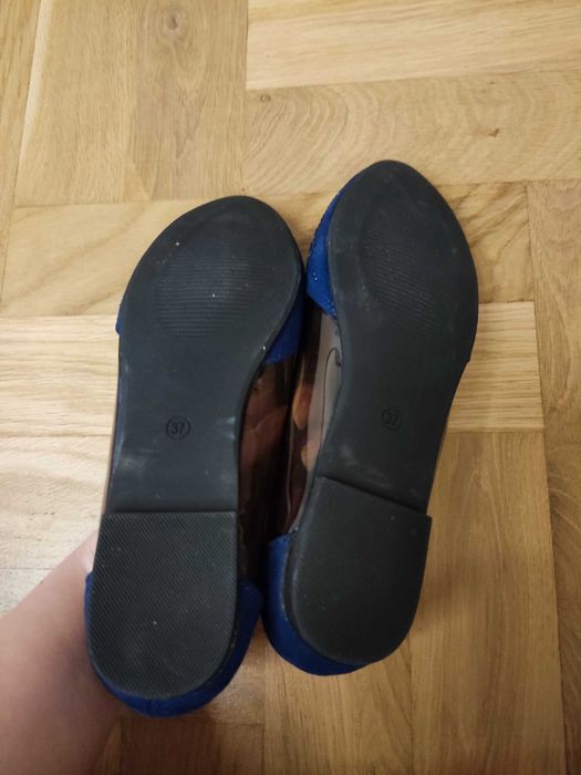 Granatowe pół transparentne baleriny Malene r.37