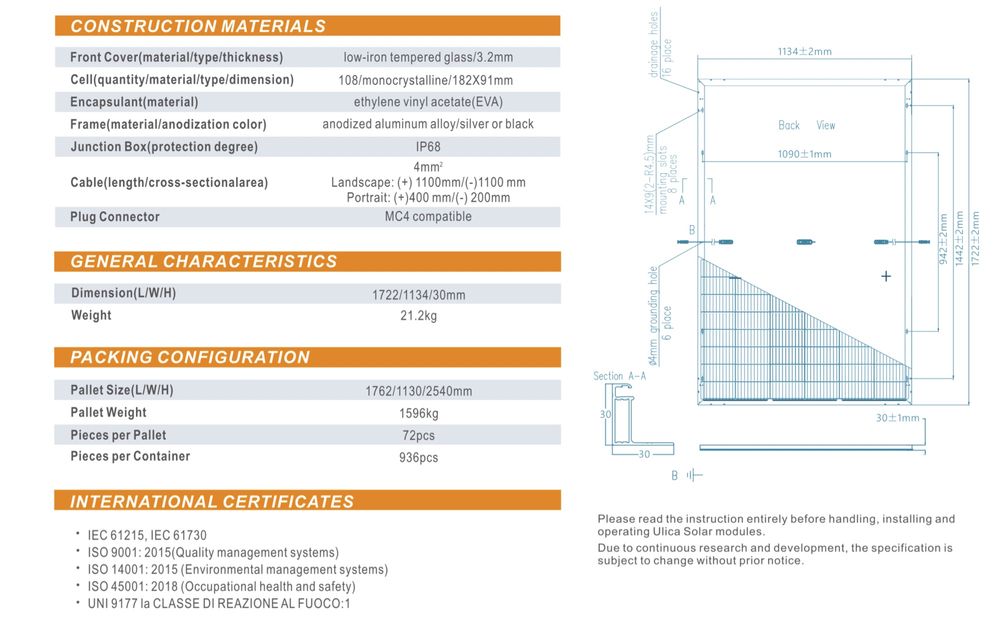 Panel solarny ULICA SOLAR 400W FULL BLACK - 305 zł brutto / szt