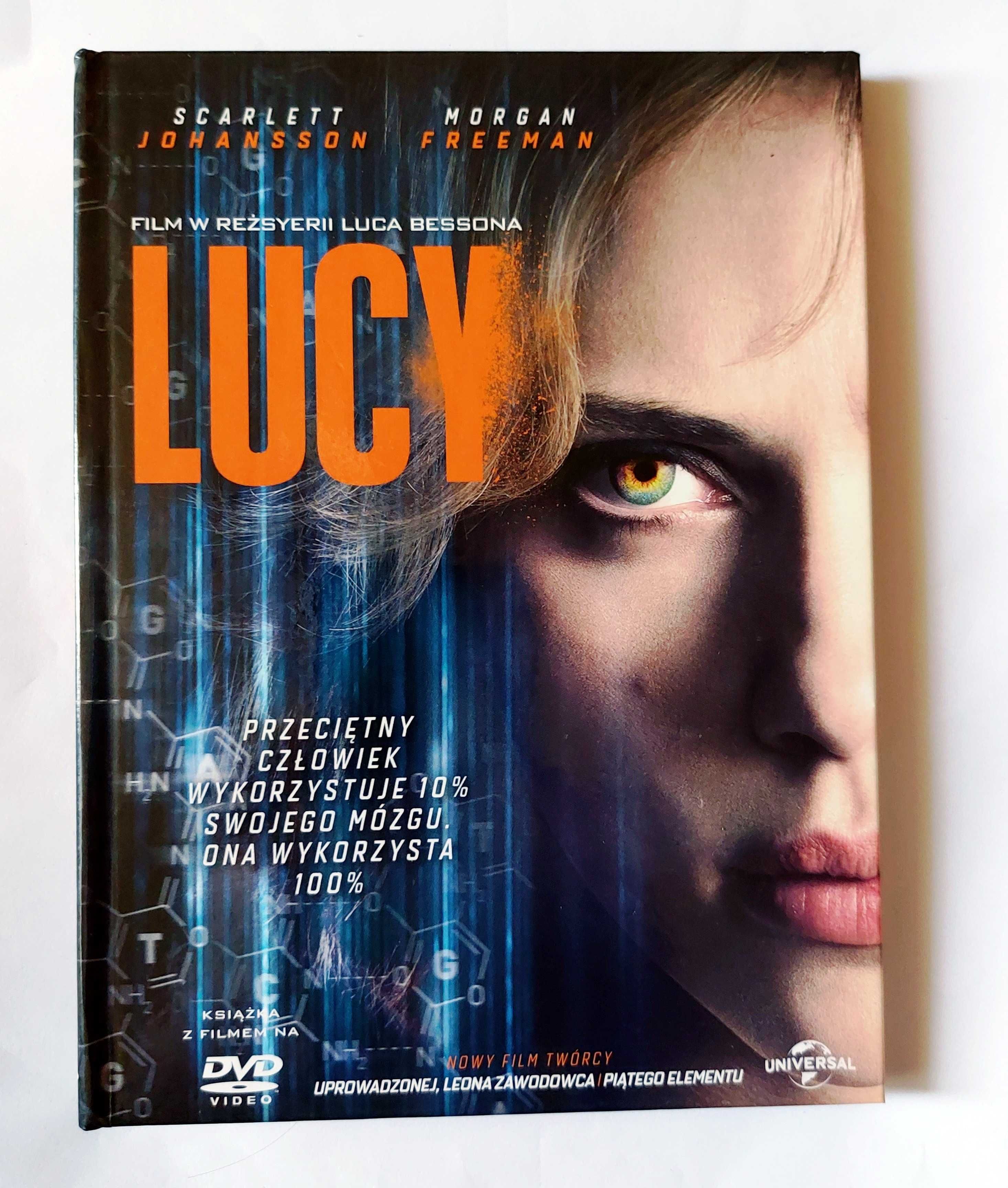 LUCY | wykorzysta sto procent swojego mózgu | książka z filmem na DVD