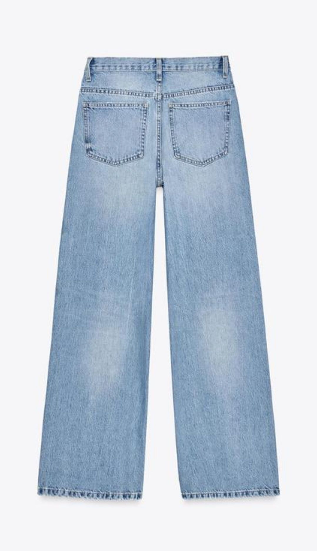 Джинси zara wide leg із високою посадкою і запахом на поясі.