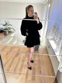 Sukienka welurowa mała czarna Asos rozmiar 42