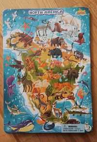 Puzzle ramkowe Dodo 53 el. Ameryka Północna 5+