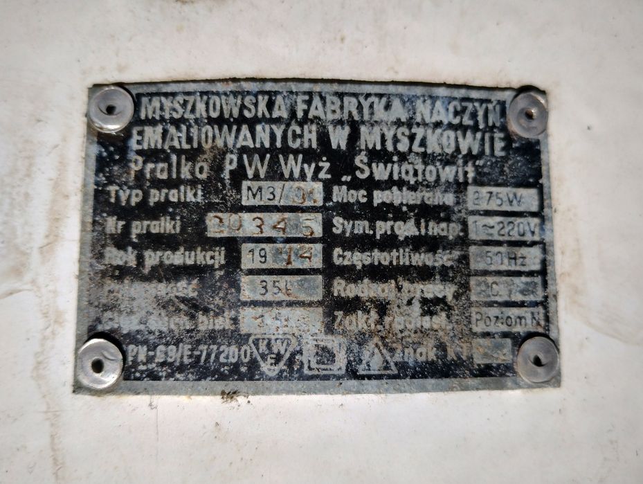 Pralka Światowit zakresu PRL