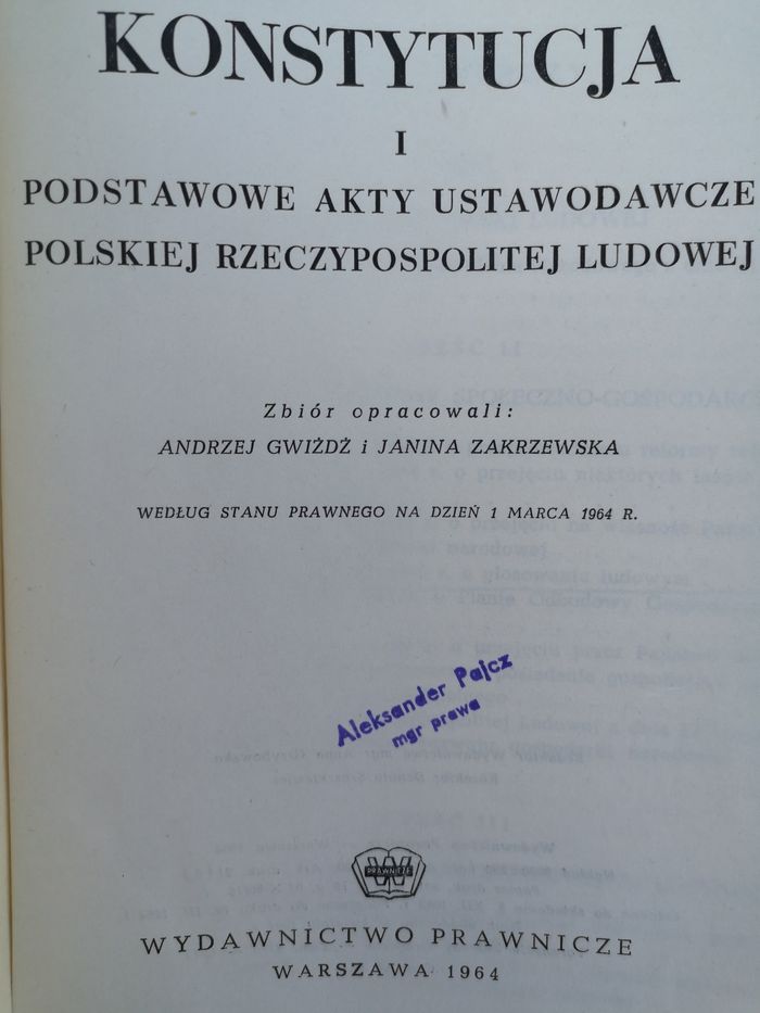 Konstytucja PRL i akty ustawodawcze z 1964 roku