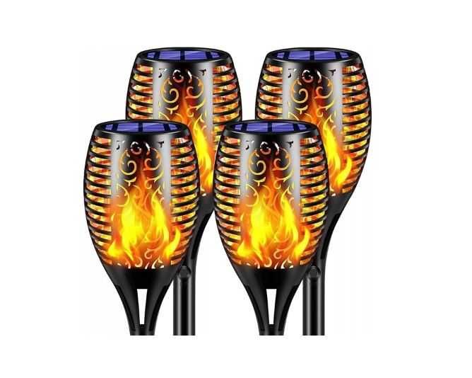 4x LAMPA SOLARNA OGRODOWA led pochodnia efekt płomienia 4szt.