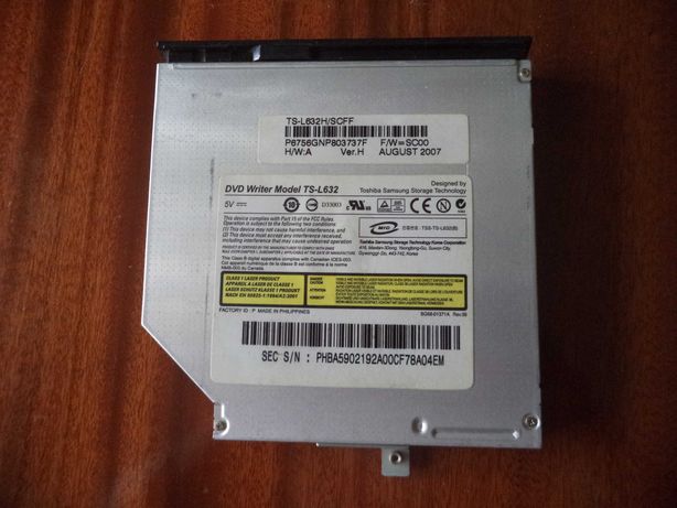DVD- привод на ноутбук  Samsung NP-R20, Model TS-L632H/SCFF
