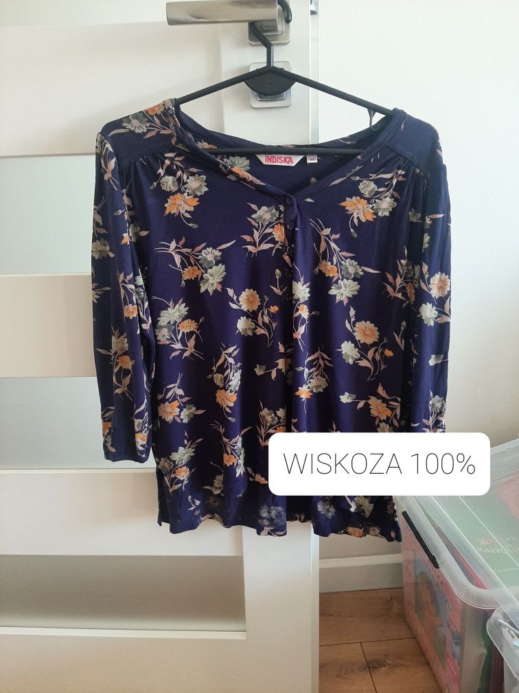 Bluzka 38 m indiska koszula kwiaty wzór boho praca biuro