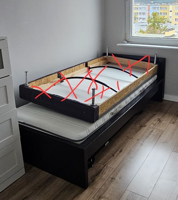 Łóżko MALM z materacem Ikea 90x200