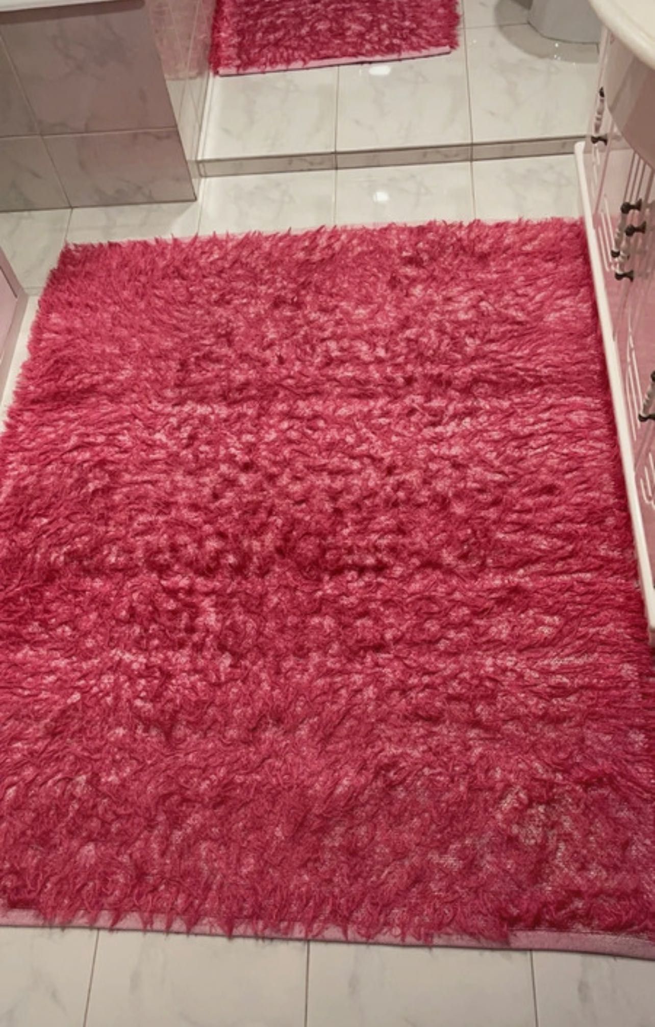 Conjunto de 2 tapetes reversíveis rosa