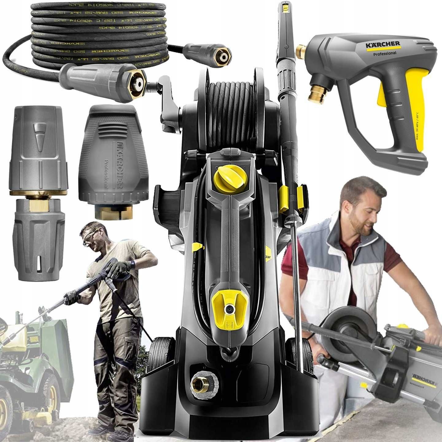 Mocna myjka ciśnieniowa KARCHER PRO HD 700X PLUS - BĘBEN, ZESTAW DYSZ