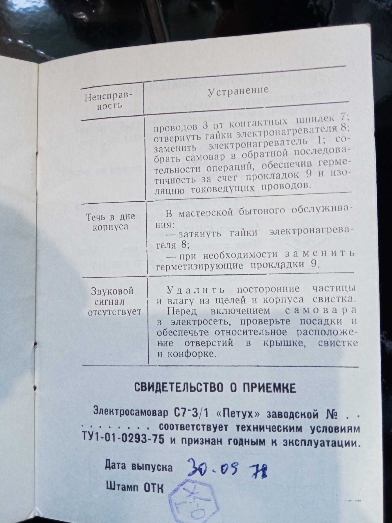 Электросамовар "Петух" 1978 г.в. С паспортом