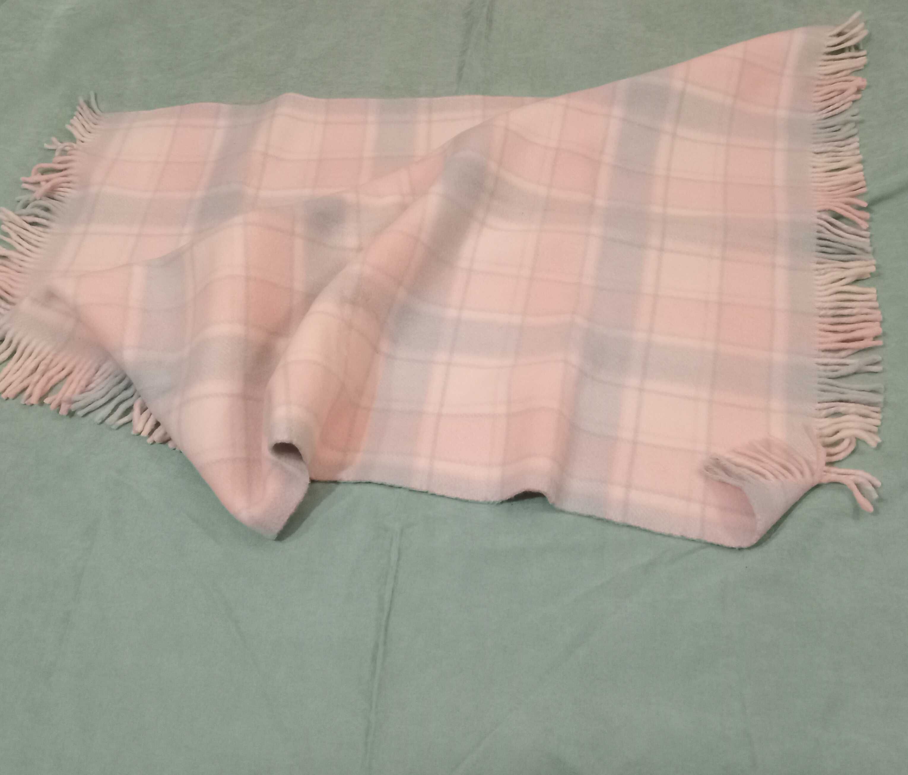 Пледы шерсть  одеяло клетка кастом детское 89×114