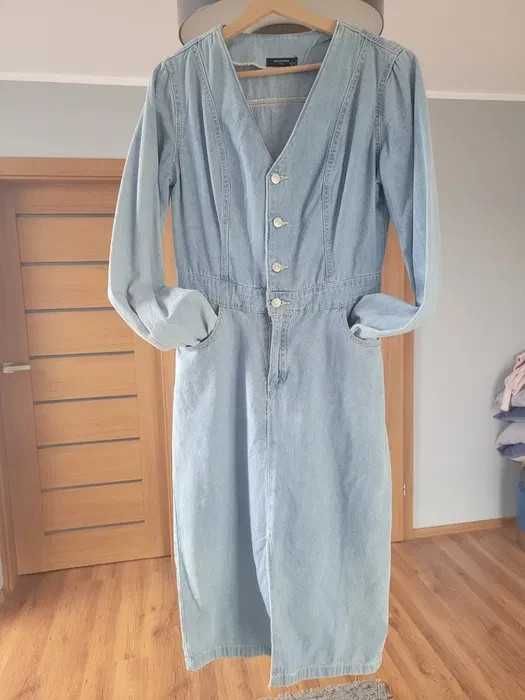 Reserved Sukienka szmizjerka roz S jeans