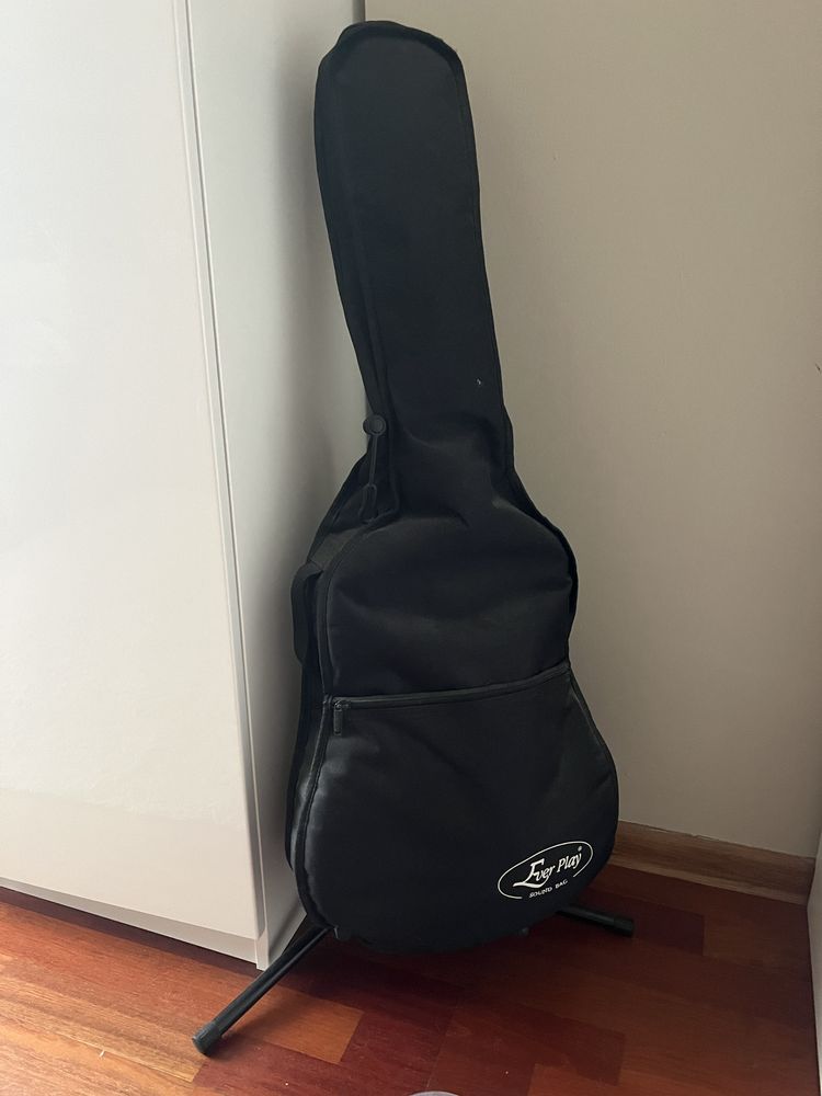 Różowa gitara (stojak+ pokrowiec GRATIS)