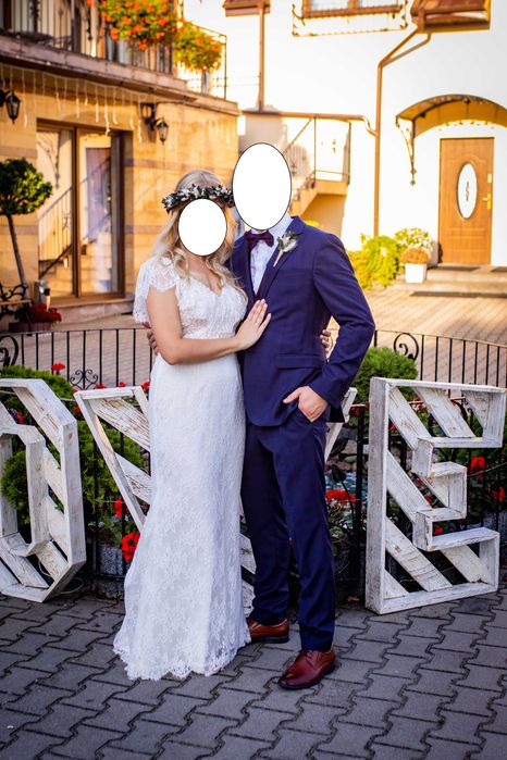 Suknia ślubna boho koronka styl rustykalny