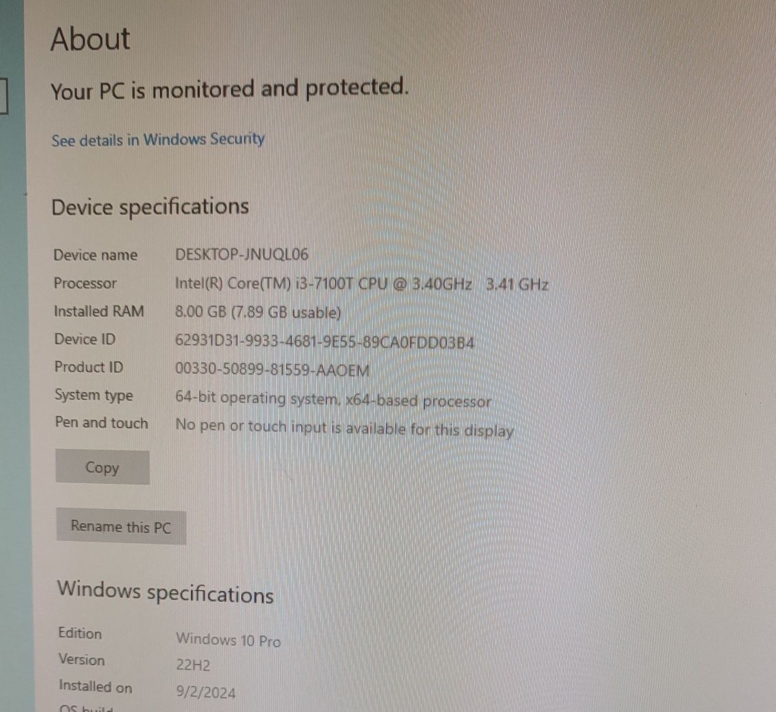 Міні ПК HP ProDesk 400 G3 mini i3-7100T 2x4Gb SSD M.2 256Gb Wi-Fi