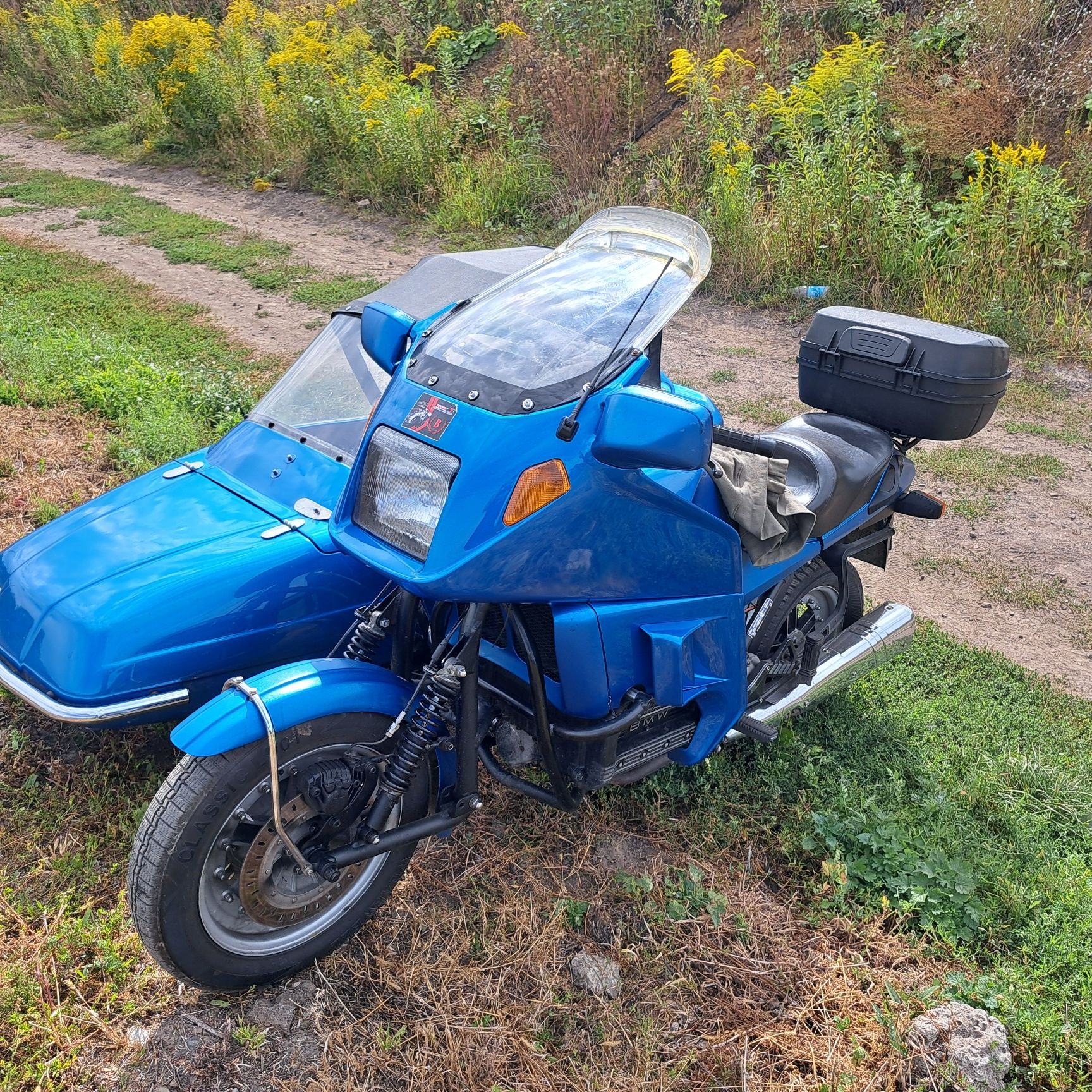 Motocykl z wózkiem bocznym. Bmw k 100 - eml / ezs. Sidecar - 4 osobowy