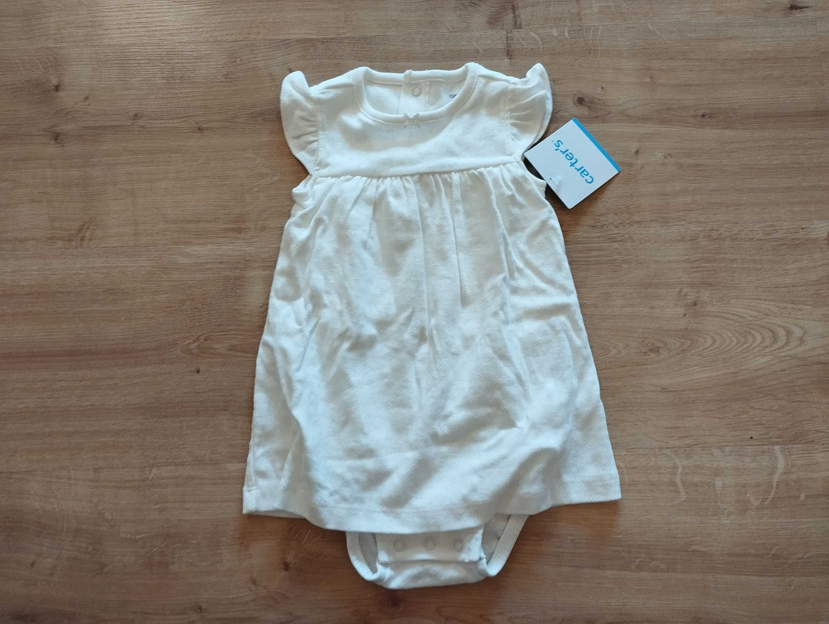 Ażurowe body z sukienką 12M Carter's NOWE