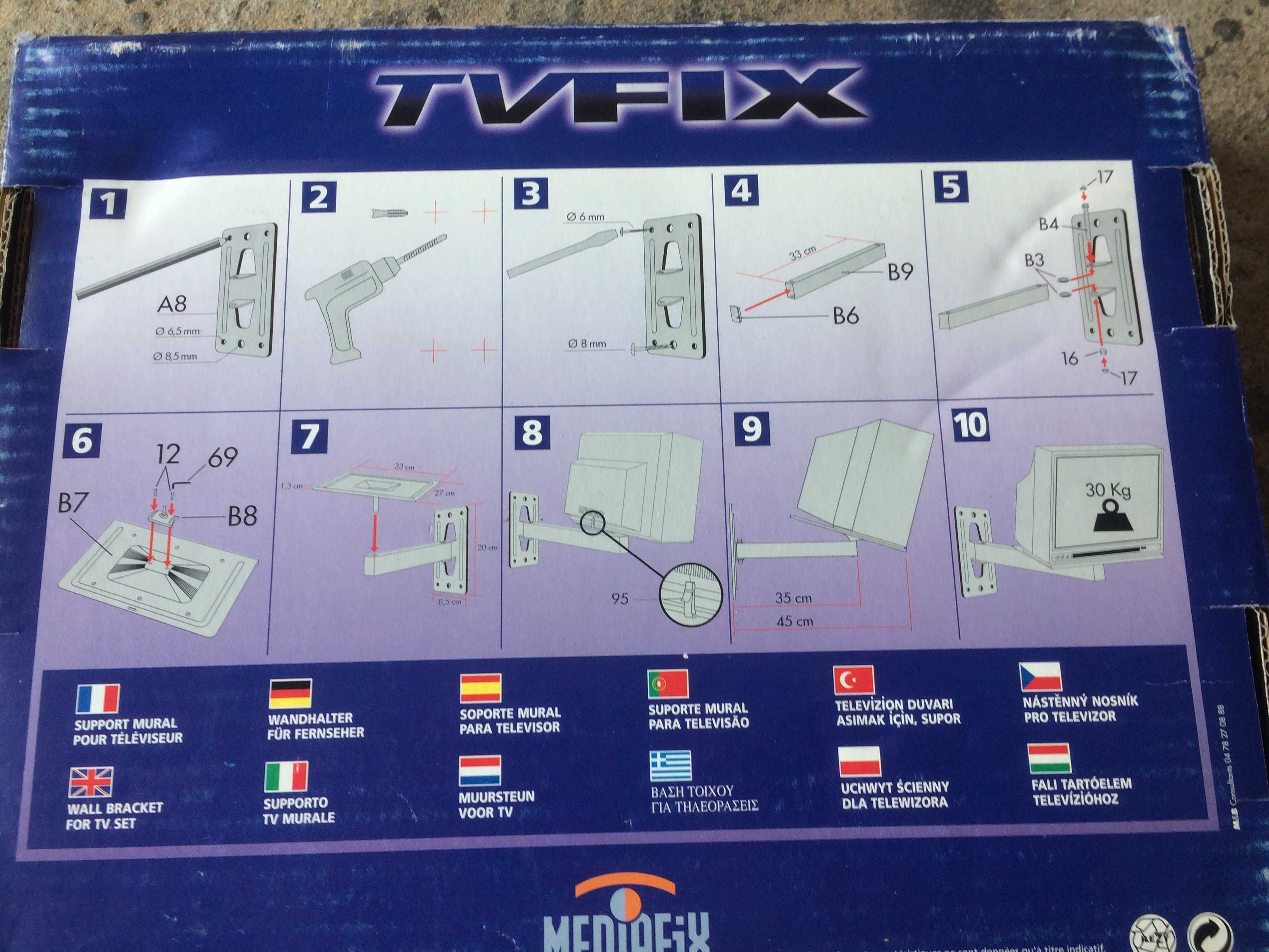 Uchwyt ścienny telewizora  TVFIX Mediafix  36/44cm -  nowy.