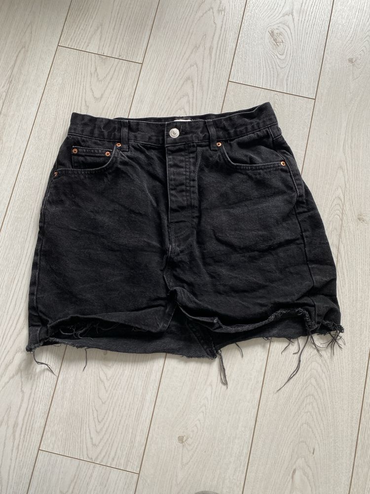 Krótka spódniczka jeansowa czarna szara Gina Tricot M