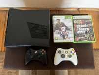 XBOX 360 S Slim | 250 GB | 2 pady | 6 gier